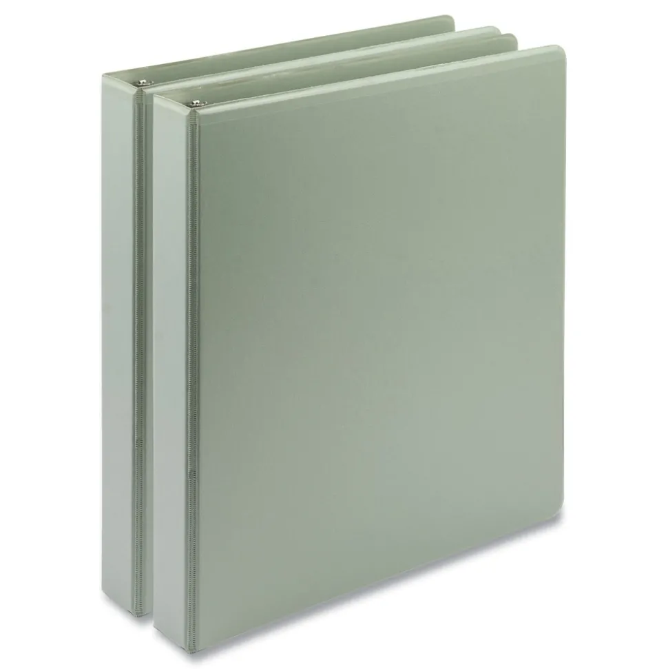 Samsill Earth's Choice Plant-Based BOHO 11 in. x 8.5 in. 1 in. Capacity D-Ring View Binders - Sage (2/Pack)