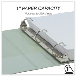 Samsill Earth's Choice Plant-Based BOHO 11 in. x 8.5 in. 1 in. Capacity D-Ring View Binders - Sage (2/Pack)