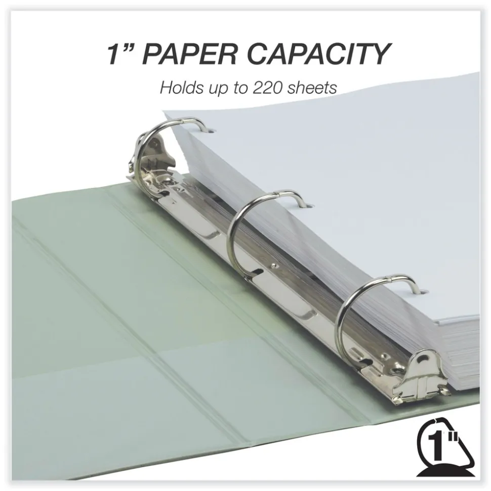 Samsill Earth's Choice Plant-Based BOHO 11 in. x 8.5 in. 1 in. Capacity D-Ring View Binders - Sage (2/Pack)