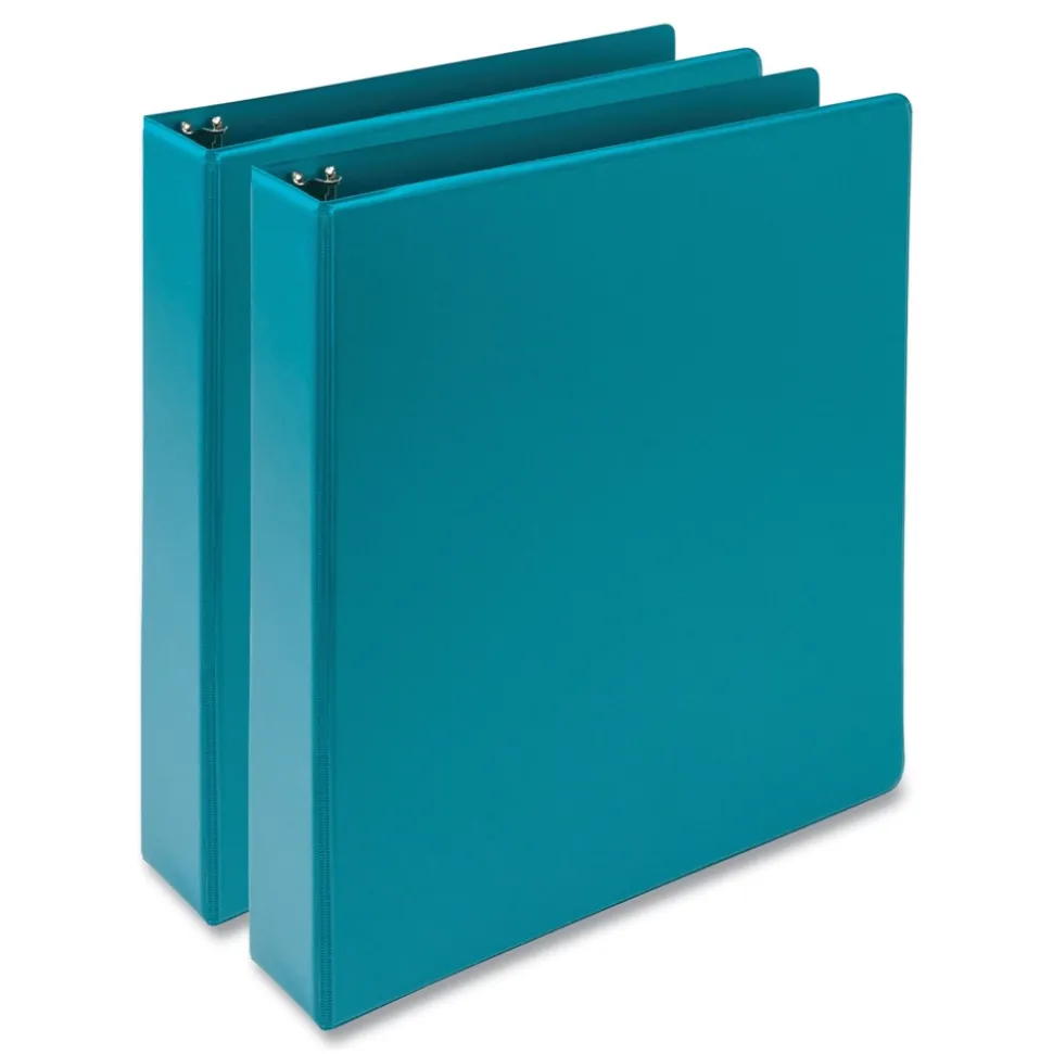 Samsill Earth's Choice Plant-Based 11 in. x 8.5 in. 1.5 in. Capacity 3 Rings Economy Round Ring View Binders - Teal (2/Pack)