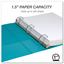 Samsill Earth's Choice Plant-Based 11 in. x 8.5 in. 1.5 in. Capacity 3 Rings Economy Round Ring View Binders - Teal (2/Pack)