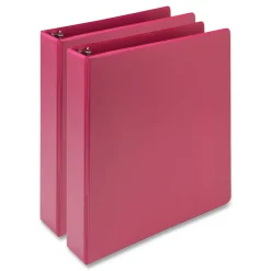 Samsill Earth's Choice Plant-Based 11 in. x 8.5 in. 1.5 in. Capacity 3 Rings Economy Round Ring View Binders - Pink (2/Pack)
