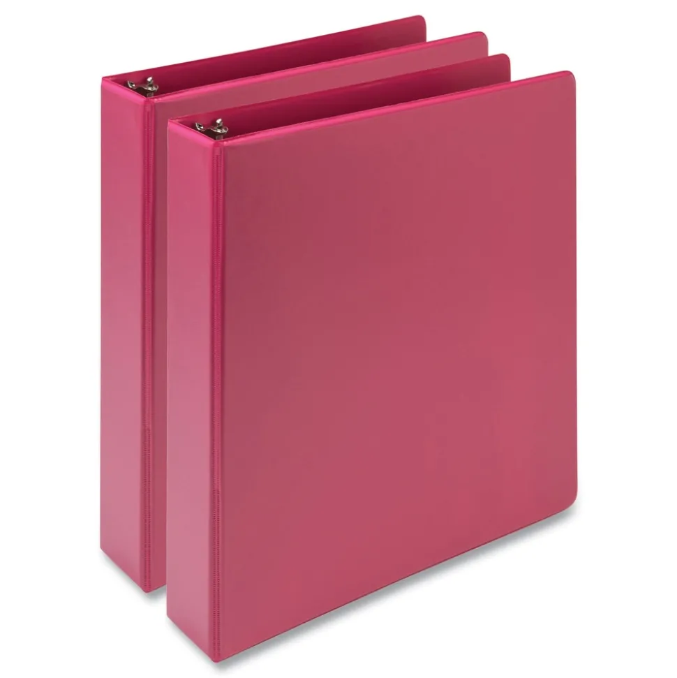 Samsill Earth's Choice Plant-Based 11 in. x 8.5 in. 1.5 in. Capacity 3 Rings Economy Round Ring View Binders - Pink (2/Pack)