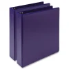 Samsill Earth's Choice Plant-Based 11 in. x 8.5 in. 1.5 in. Capacity 3 Rings Economy Round Ring View Binders - Purple (2/Pack)