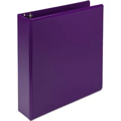 Samsill Earth's Choice Plant-Based 11 in. x 8.5 in. 1.5 in. Capacity 3 Rings Economy Round Ring View Binders - Purple (2/Pack)