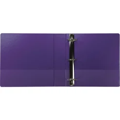 Samsill Earth's Choice Plant-Based 11 in. x 8.5 in. 1.5 in. Capacity 3 Rings Economy Round Ring View Binders - Purple (2/Pack)