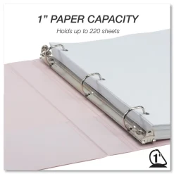 Samsill Earth's Choice Plant-Based BOHO 11 in. x 8.5 in. 1 in. Capacity D-Ring View Binders - Rose (2/Pack)
