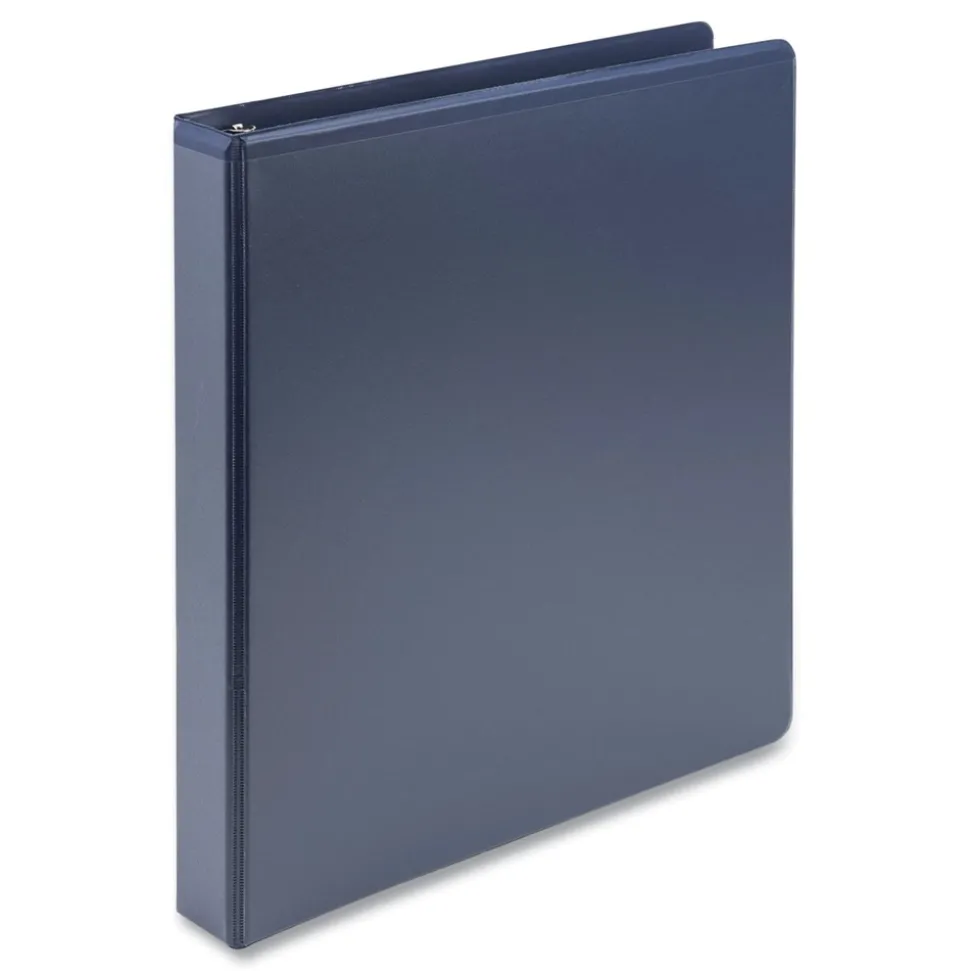 Samsill Earth's Choice Plant-Based BOHO 11 in. x 8.5 in. 1 in. Capacity D-Ring View Binders - Indigo (2/Pack)