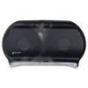 San Jamar 9 in. Roll 19 in. x 5.25 in. x 12 in. Twin Jumbo Classic Tissue Dispenser - Transparent Black Pearl