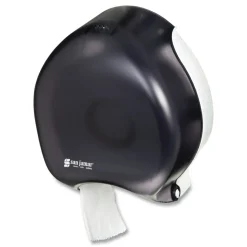 San Jamar 9 in. Roll 10.25 in. x 5.63 in. x 12 in. Single Jumbo Bath Classic Tissue Dispenser - Transparent Black Pearl