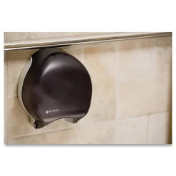 San Jamar 9 in. Roll 10.25 in. x 5.63 in. x 12 in. Single Jumbo Bath Classic Tissue Dispenser - Transparent Black Pearl