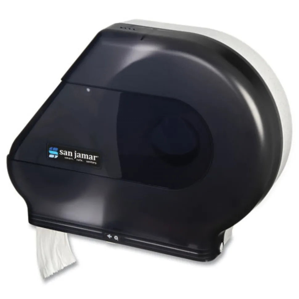 San Jamar 12 in. to 13 in. Roll 22 in. x 5.88 in. x 16.5 in. Quantum JBT Classic Dispenser - Transparent Black Pearl