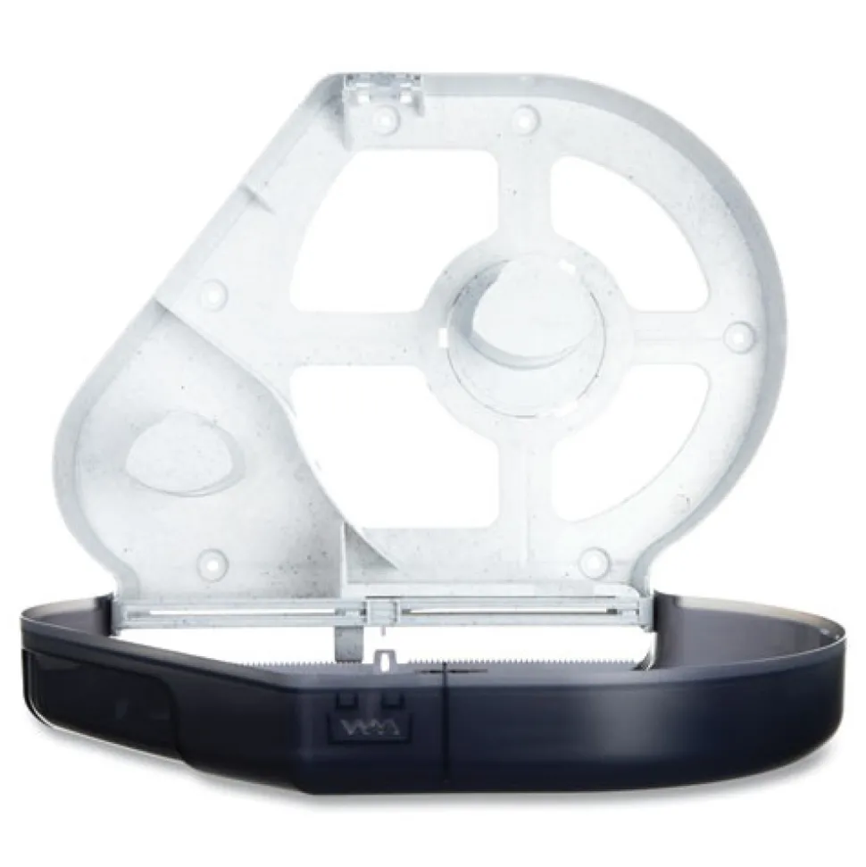 San Jamar 12 in. to 13 in. Roll 22 in. x 5.88 in. x 16.5 in. Quantum JBT Classic Dispenser - Transparent Black Pearl