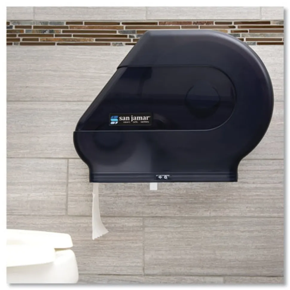 San Jamar 12 in. to 13 in. Roll 22 in. x 5.88 in. x 16.5 in. Quantum JBT Classic Dispenser - Transparent Black Pearl