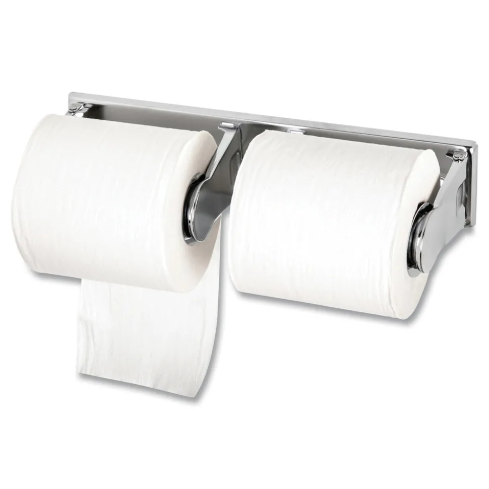 San Jamar 12.38 in. x 4.5 in. x 2.75 in. Locking Toilet Tissue Dispenser - Chrome