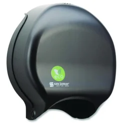 San Jamar 16.75 in. x 5.25 in. x 12.25 in. Ecological Green Tissue Dispenser - Black