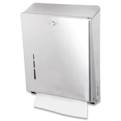 San Jamar 11.38 in. x 4 in. x 14.75 in. C-Fold/Multifold Towel Dispenser - Stainless Steel