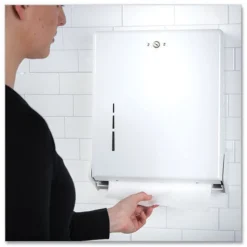 San Jamar 11.63 in. x 5 in. x 14.5 in. True Fold C-Fold/Multifold Paper Towel Dispenser - White