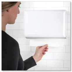 San Jamar 10.75 in. x 6 in. x 7.5 in. Singlefold Paper Towel Dispenser - White