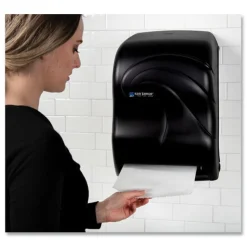 San Jamar 11.75 in. x 9 in. x 15.5 in. Electronic Touchless Roll Towel Dispenser - Black Pearl