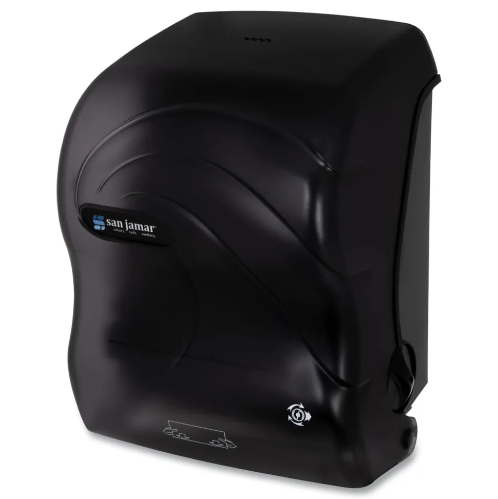 San Jamar 12.38 in. x 9.5 in. x 14.63 in. Simplicity Mechanical Roll Dispenser - Black Pearl