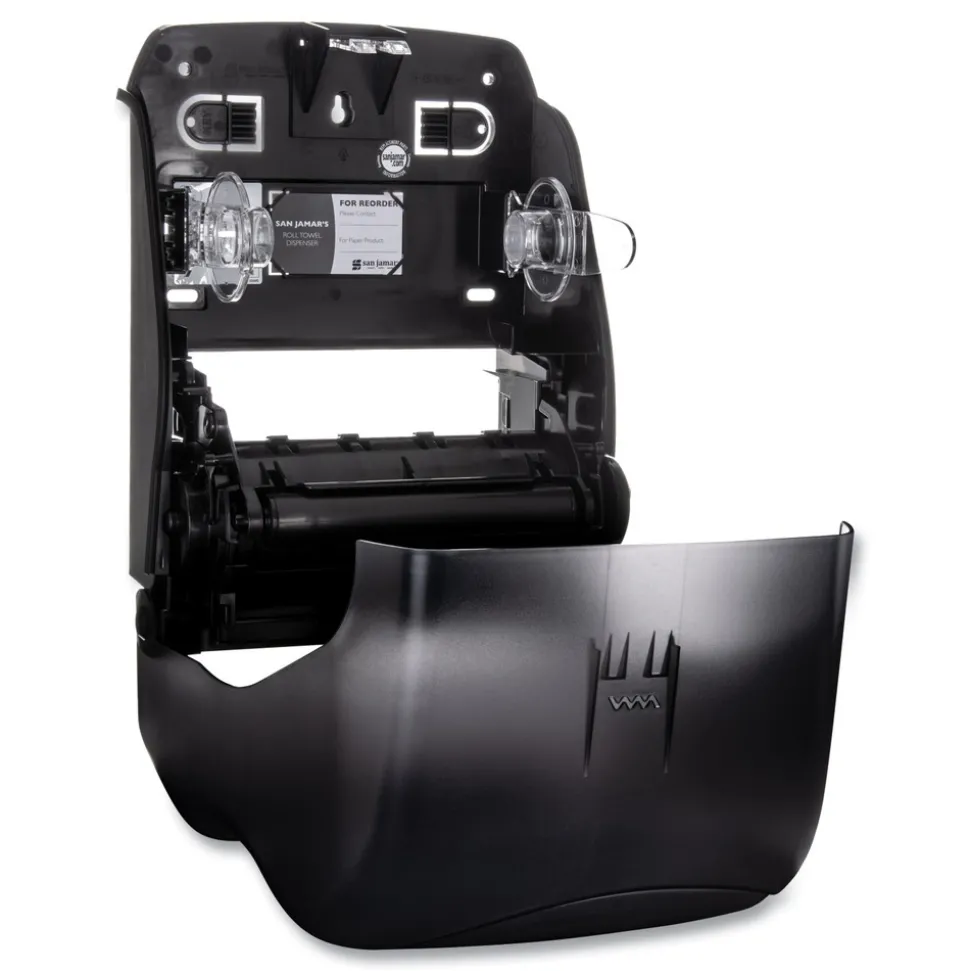 San Jamar 12.38 in. x 9.5 in. x 14.63 in. Simplicity Mechanical Roll Dispenser - Black Pearl