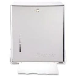 San Jamar 11.63 in. x 5 in. x 14.5 in. True Fold C-Fold/Multifold Paper Towel Dispenser - Chrome
