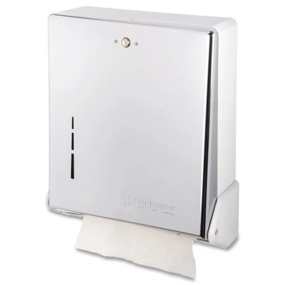 San Jamar 11.63 in. x 5 in. x 14.5 in. True Fold C-Fold/Multifold Paper Towel Dispenser - Chrome