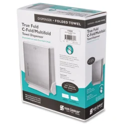San Jamar 11.63 in. x 5 in. x 14.5 in. True Fold C-Fold/Multifold Paper Towel Dispenser - Chrome