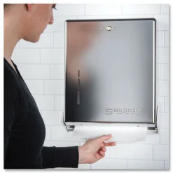 San Jamar 11.63 in. x 5 in. x 14.5 in. True Fold C-Fold/Multifold Paper Towel Dispenser - Chrome