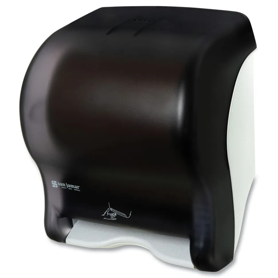 San Jamar 11.88 in. x 9.1 in. x 14.4 in. Smart Essence Electronic Roll Towel Dispenser - Black