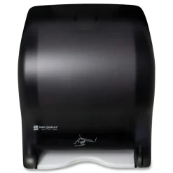 San Jamar 11.88 in. x 9.1 in. x 14.4 in. Smart Essence Electronic Roll Towel Dispenser - Black