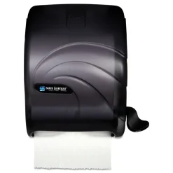 San Jamar 12.5 in. x 8.5 in. x 12.75 in. Oceans Element Lever Roll Towel Dispenser - Black Pearl