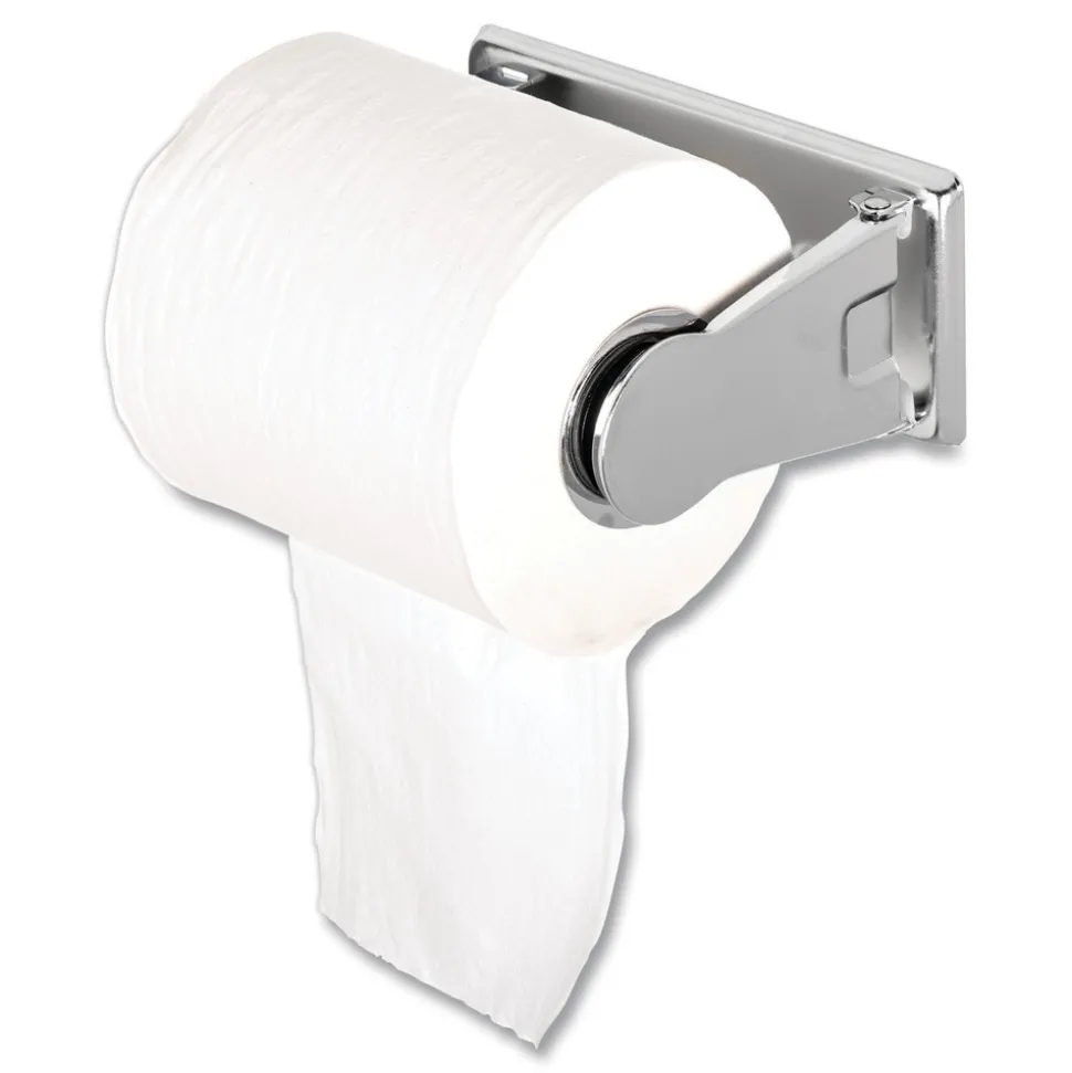 San Jamar 6 in. x 4.5 in. x 2.75 in. Locking Toilet Tissue Dispenser - Chrome