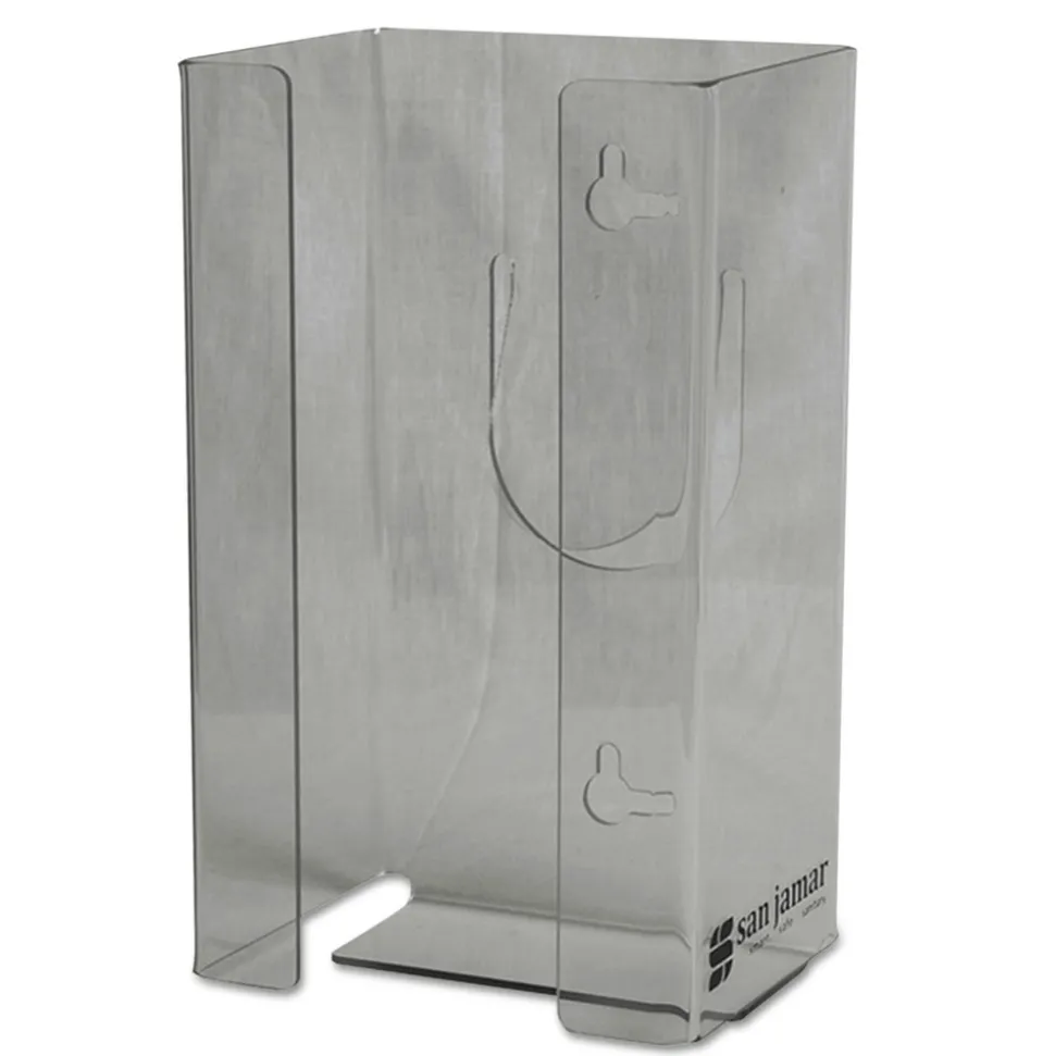San Jamar 1-Box 5.5 in. x 3.75 in. x 10 in. Plexiglas Disposable Glove Dispenser - Plexiglas Clear