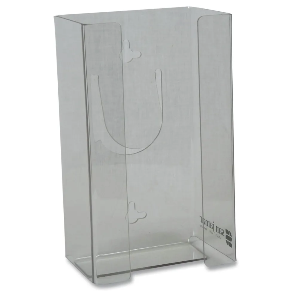 San Jamar 1-Box 5.5 in. x 3.75 in. x 10 in. Plexiglas Disposable Glove Dispenser - Plexiglas Clear