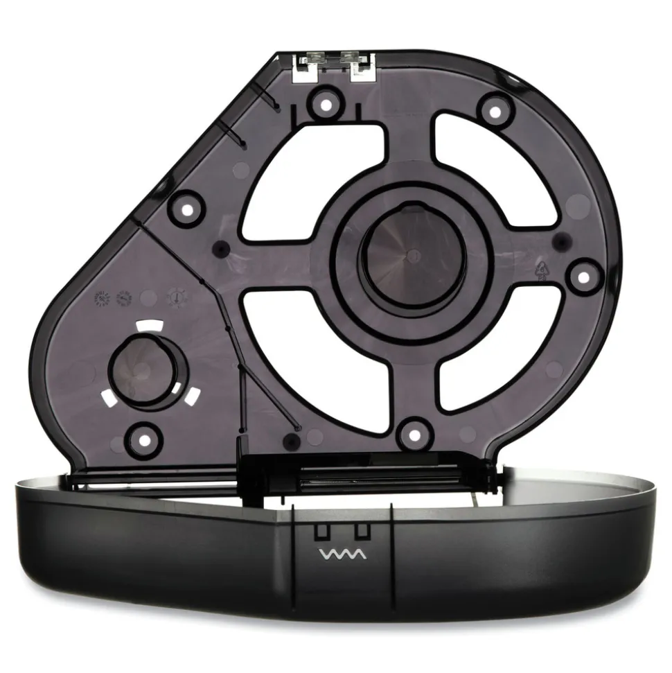 San Jamar Oceans Reserva 16.75 in. x 5.5 in. x 12.25 in. Jumbo Tissue Dispenser with Stub - Black Pearl