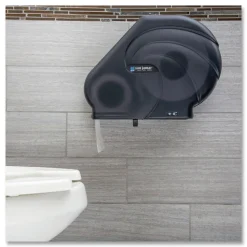 San Jamar Oceans Reserva 16.75 in. x 5.5 in. x 12.25 in. Jumbo Tissue Dispenser with Stub - Black Pearl