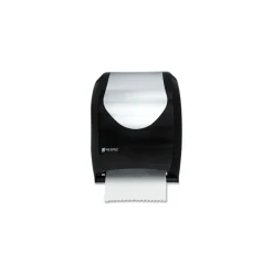 San Jamar T1370BKSS 16.75 in. x 10 in. x 12.5 in. Tear-N-Dry Touchless Roll Towel Dispenser - Black/Silver