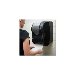 San Jamar T1370BKSS 16.75 in. x 10 in. x 12.5 in. Tear-N-Dry Touchless Roll Towel Dispenser - Black/Silver
