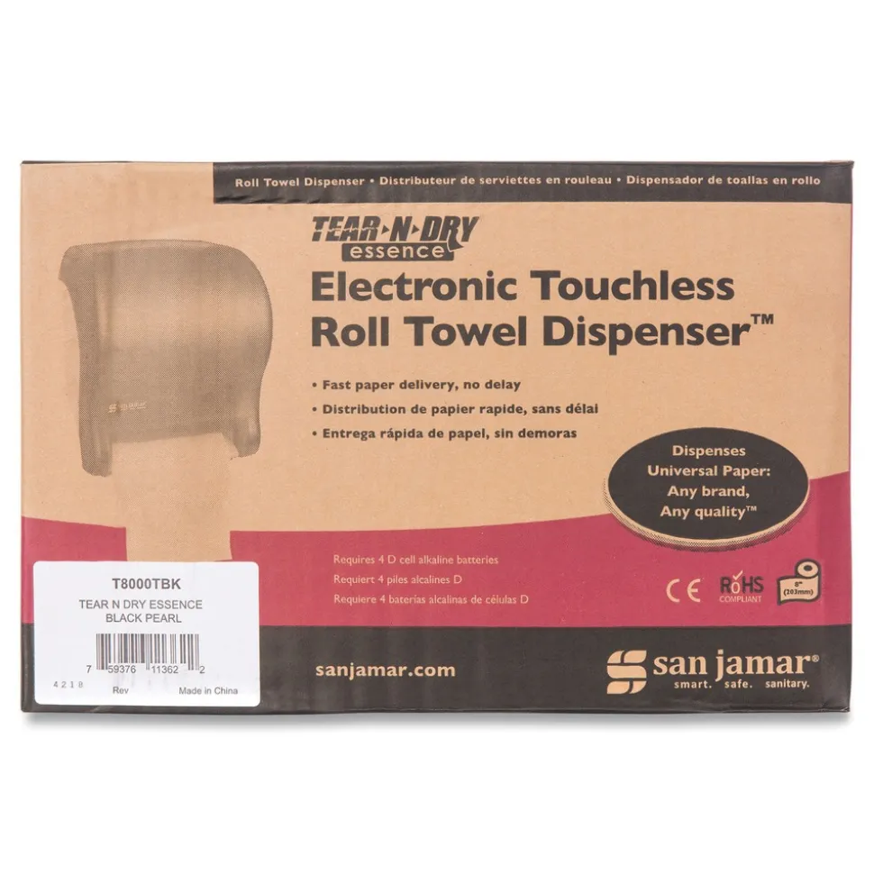 San Jamar Tear-N-Dry 11.75 in. x 9.13 in. x 14.44 in. Essence Classic Automatic Dispenser - Black Pearl