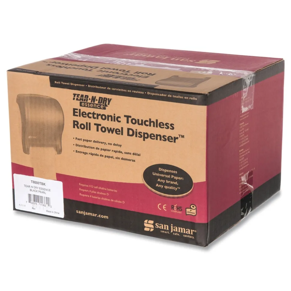 San Jamar Tear-N-Dry 11.75 in. x 9.13 in. x 14.44 in. Essence Classic Automatic Dispenser - Black Pearl