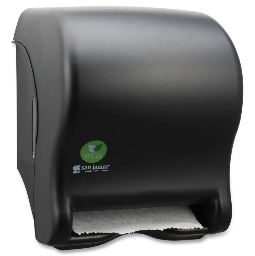 San Jamar T8000REBK 9.1 in. x 14.4 in. x 11.8 in. Ecological Automatic Towel Dispenser - Black