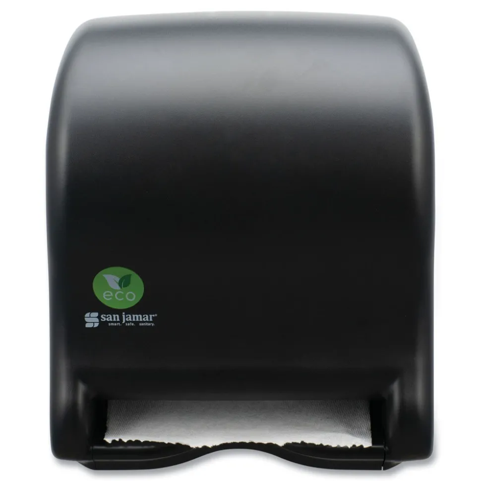San Jamar T8000REBK 9.1 in. x 14.4 in. x 11.8 in. Ecological Automatic Towel Dispenser - Black
