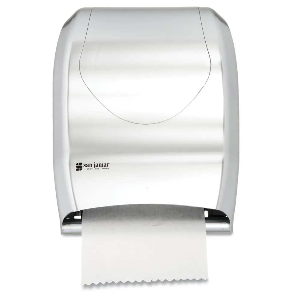 San Jamar T1370SS Tear-N-Dry 16.75 in. x 10 in. x 12.5 in. Touchless Roll Towel Dispenser - Silver