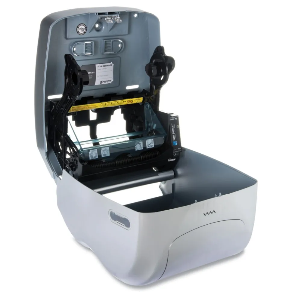 San Jamar T1370SS Tear-N-Dry 16.75 in. x 10 in. x 12.5 in. Touchless Roll Towel Dispenser - Silver