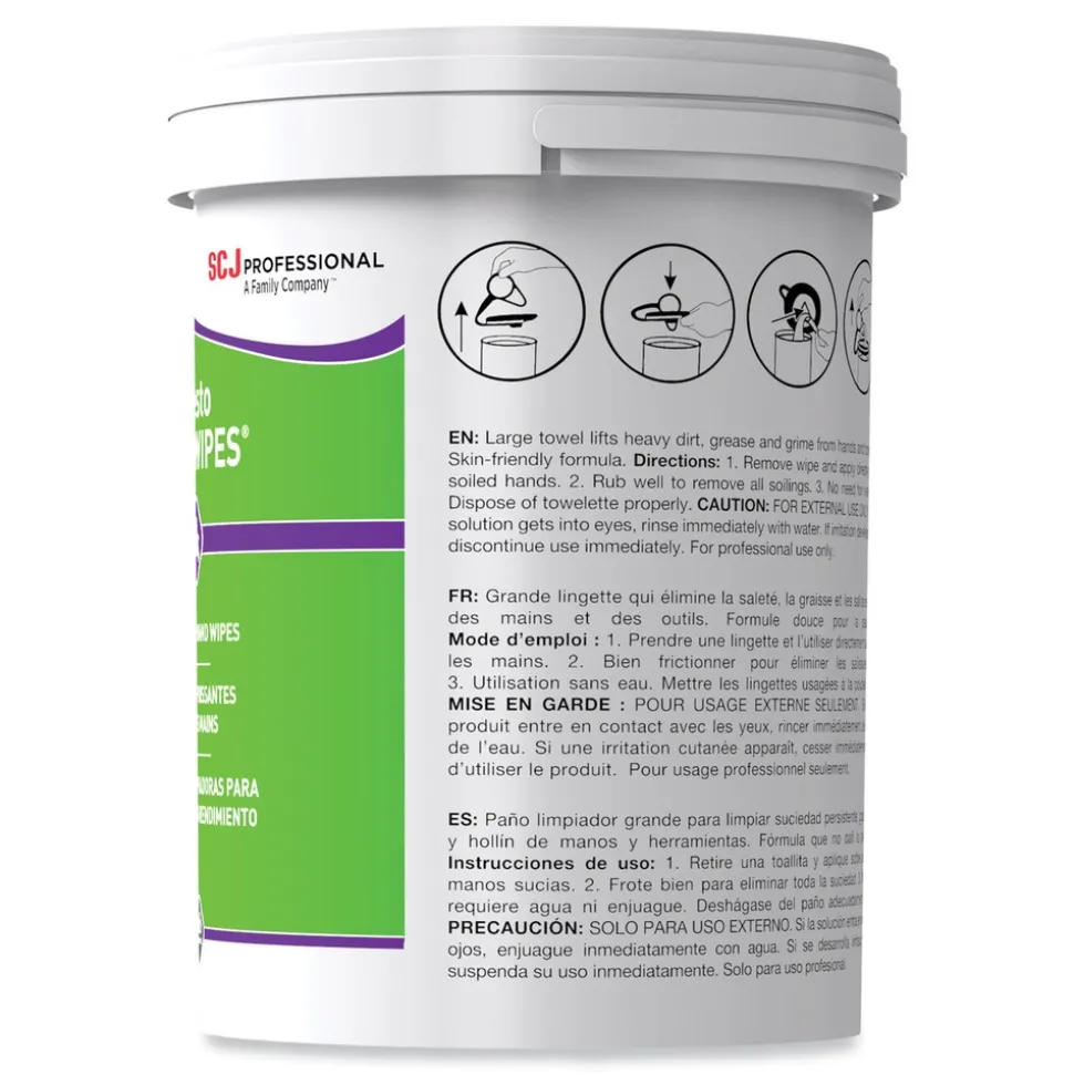 SC Johnson 7.9 in. x 5.7 in. 1-Ply Kresto KWIK-WIPES Cloth - Citrus, White (6 Packs/Carton)