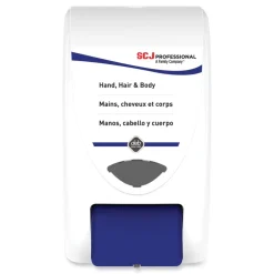 SC Johnson 6.4 in. x 5.7 in. x 11.5 in. 2 L Cleanse Hand, Hair and Body Dispenser - White/Blue (8/Carton)