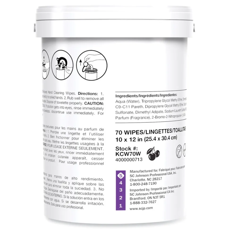 SC Johnson 1-Ply 7.92 in. x 5.74 in. Cherry Scent Kresto Cherry Wipes Cloth - Red/White (6/Carton)