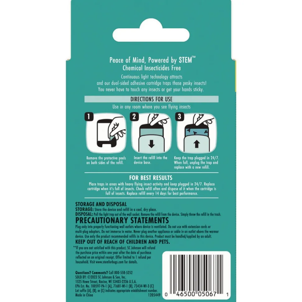 SC Johnson STEM Light Trap Refills 3 Refills/Pack 8 Packs/Carton